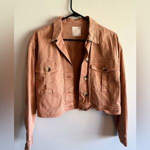 So Burnt Orange Button Up Jacket